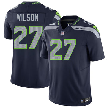 Emanuel Wilson Seattle Seahawks navy Vapor jersey