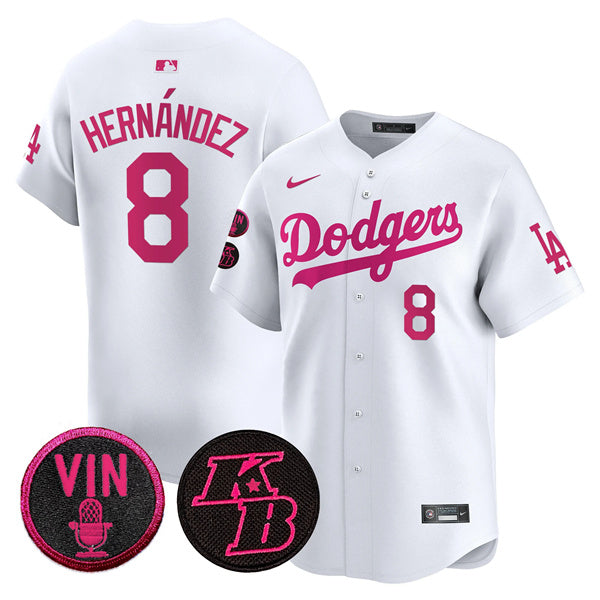 Enrique Hernández Los Angeles Dodgers white Vapor jersey
