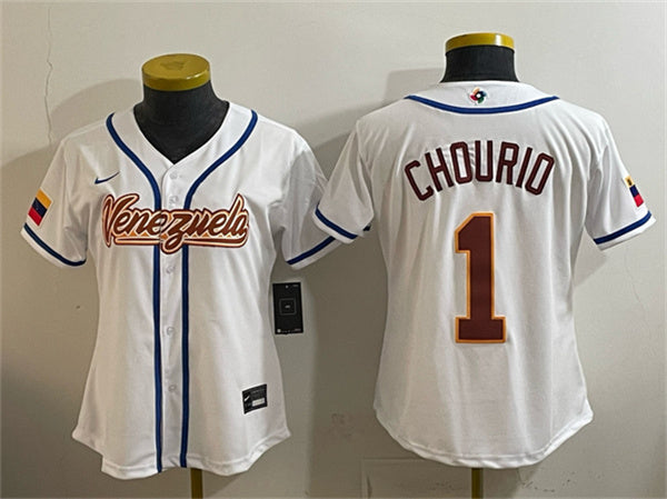 Jackson Chourio Venezuela Baseball white Classic jersey