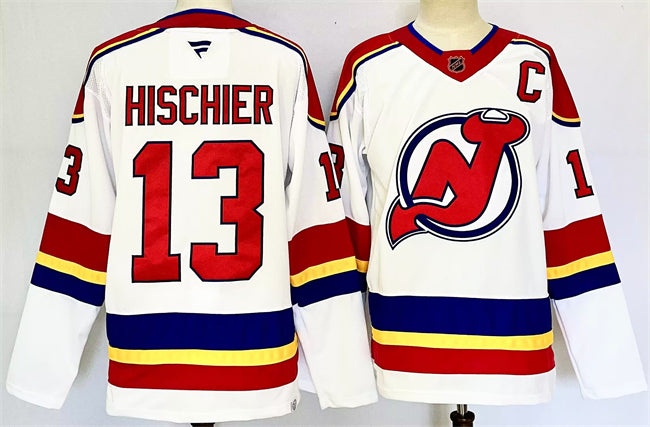 Nico Hischier New Jersey Devils white jersey