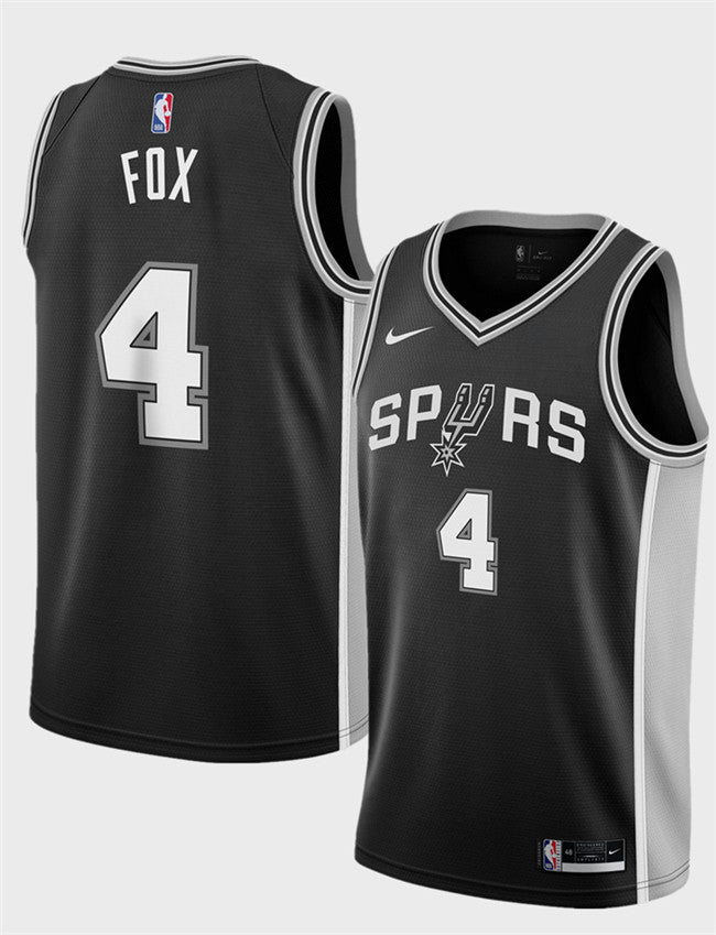 De'Aaron Fox San Antonio Spurs black jersey