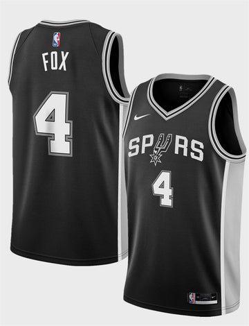 De'Aaron Fox San Antonio Spurs black jersey