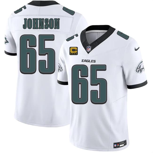 Lane Johnson Philadelphia Eagles white Vapor jersey