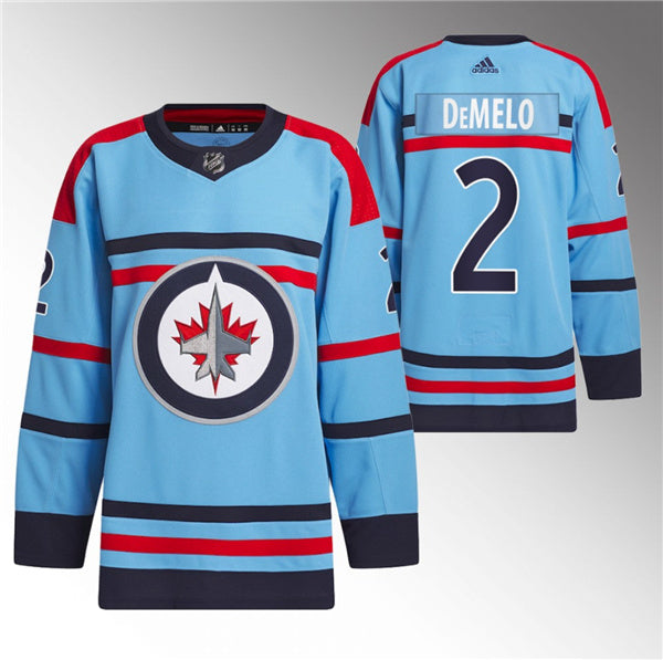 Dylan DeMelo Winnipeg Jets blue jersey