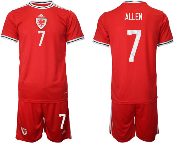 Allen Wales National Team red Home jersey