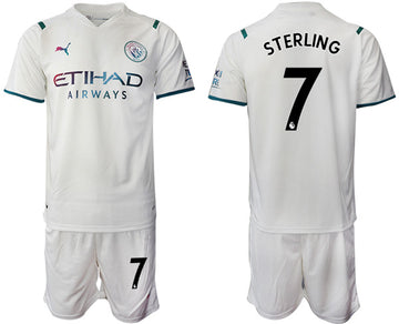 Raheem Sterling Manchester City white Away jersey