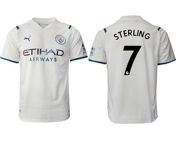 Raheem Sterling Manchester City white Away jersey