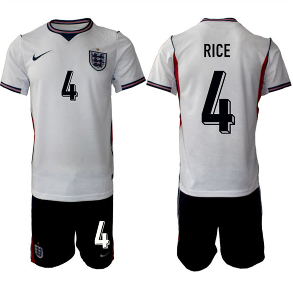 Declan Rice England National Team white Home jersey