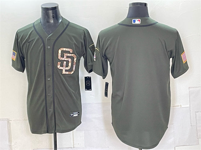 Custom San Diego Padres olive Camo jersey