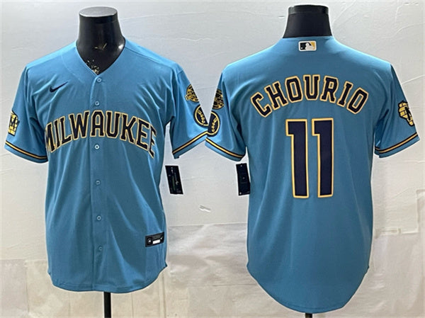 Jackson Chourio Milwaukee Brewers blue Home jersey