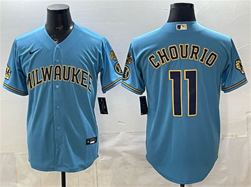 Jackson Chourio Milwaukee Brewers blue Home jersey