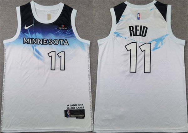 Naz Reid Minnesota Timberwolves white City Edition jersey