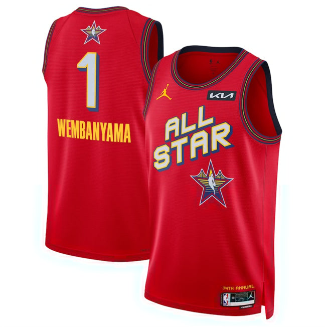 Victor Wembanyama NBA All-Star red jersey