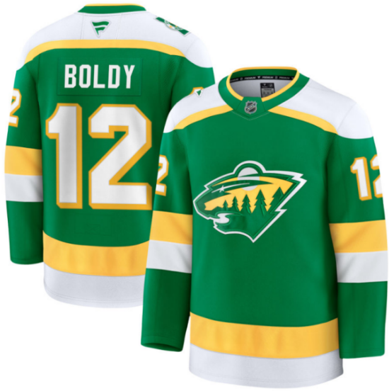 Matt Boldy Minnesota Wild green Alternate jersey