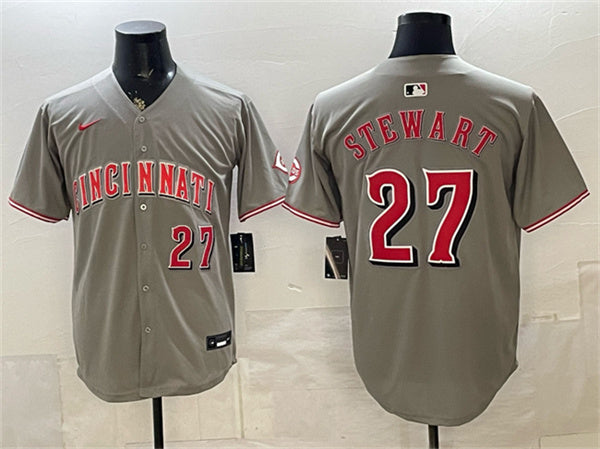 Sal Stewart Cincinnati Reds gray Limited jersey