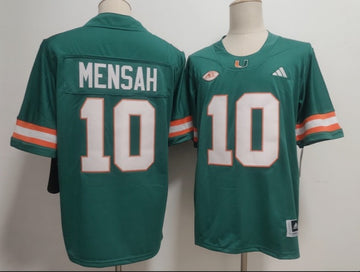 Darian Mensah Miami Hurricanes aqua jersey