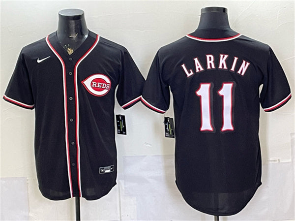 Barry Larkin Cincinnati Reds black Fashion jersey