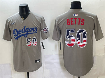 Mookie Betts Los Angeles Dodgers gray Road jersey