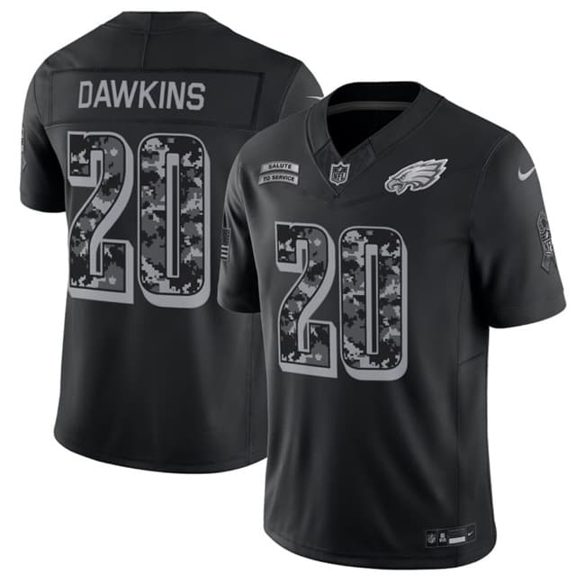 Brian Dawkins Philadelphia Eagles black Salute To Service jersey