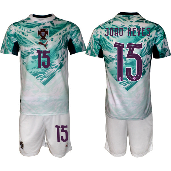 João Neves Portugal National Team green Away jersey