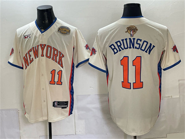 Jalen Brunson New York Knicks cream jersey