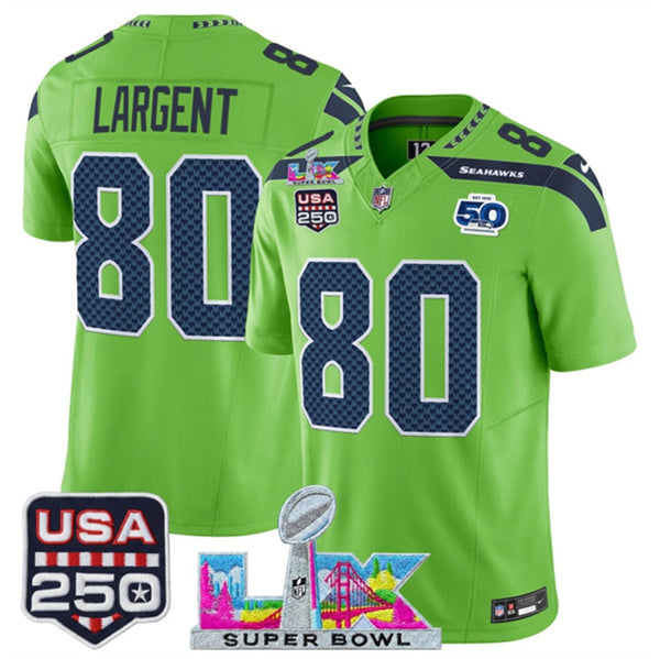Steve Largent Seattle Seahawks green Vapor jersey