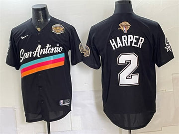Dylan Harper San Antonio Spurs black City Edition jersey