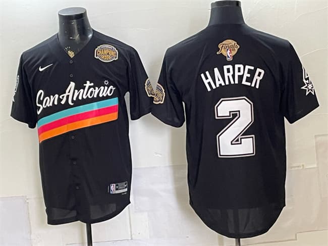 Dylan Harper San Antonio Spurs black City Edition jersey