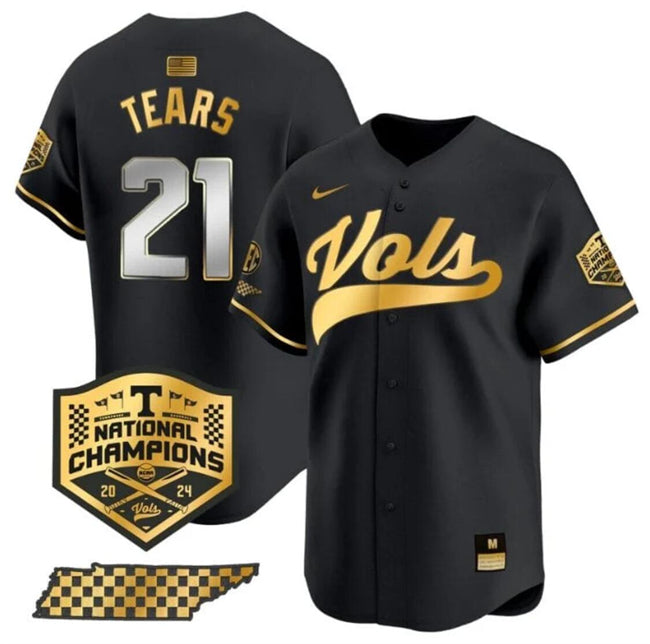 Kavares Tears Tennessee Volunteers black Vapor jersey