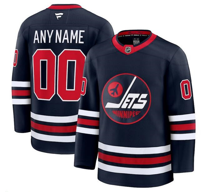 Custom Winnipeg Jets navy Alternate jersey
