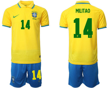 Militão Brazil National Team yellow Home jersey