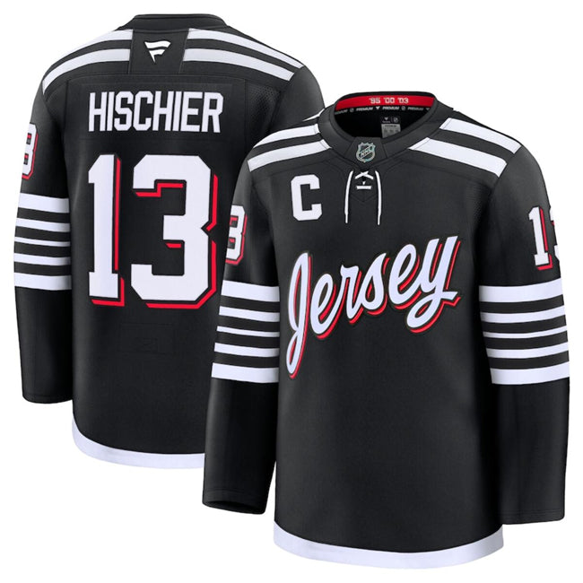 Nico Hischier New Jersey Devils black Alternate jersey