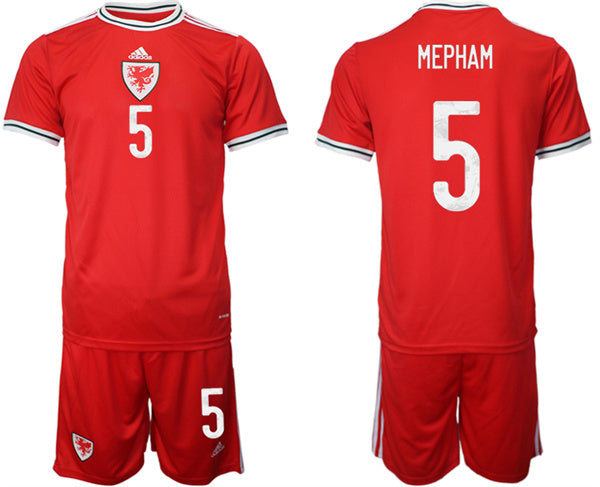 Mepham Wales National Team red Home jersey