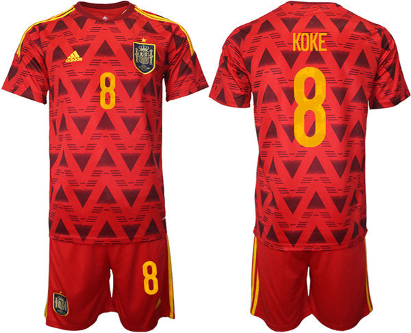 Koke Spain National Team red Home jersey