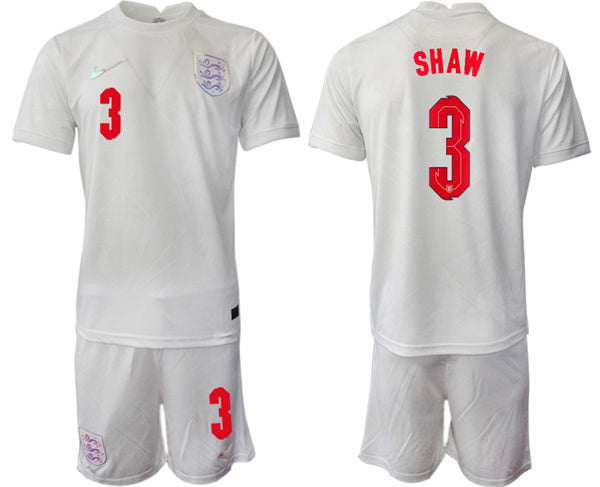 Shaw England National Team white Home jersey
