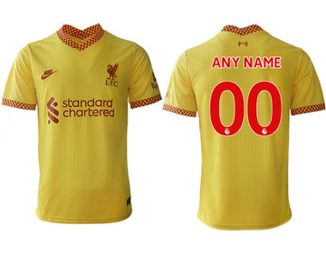 Custom Liverpool yellow Away jersey