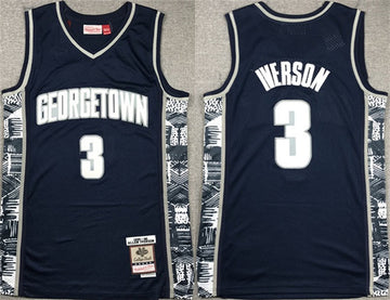 Allen Iverson Georgetown Hoyas navy Throwback jersey