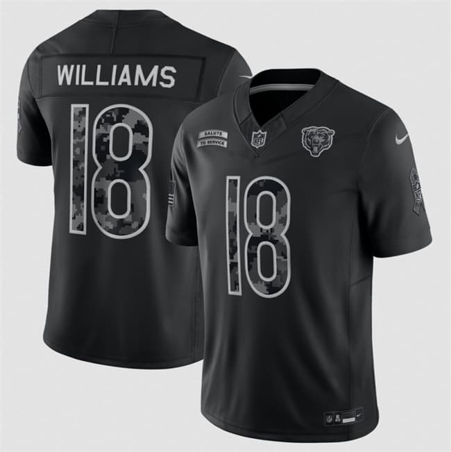 Caleb Williams Mahomes Chicago Bears black Salute To Service jersey