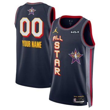 Custom NBA All-Star navy jersey