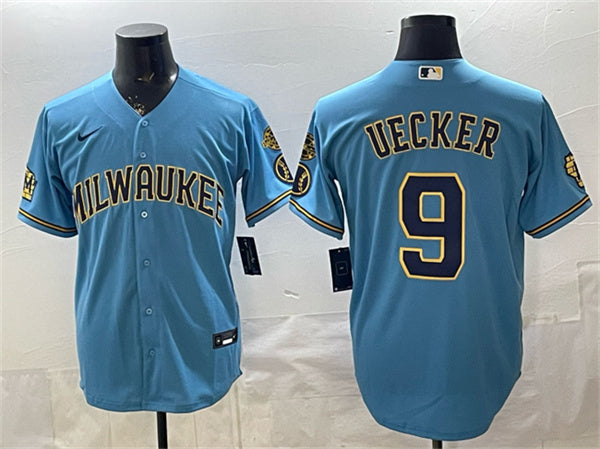 Bob Uecker Milwaukee Brewers blue Home jersey