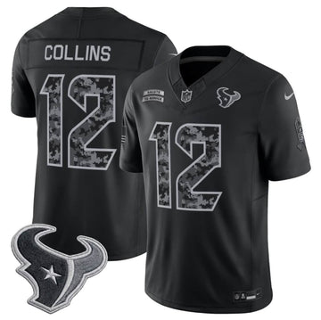 Nico Collins Houston Texans black Salute To Service jersey