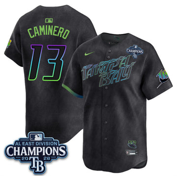 Junior Caminero Tampa Bay Rays charcoal City Connect jersey