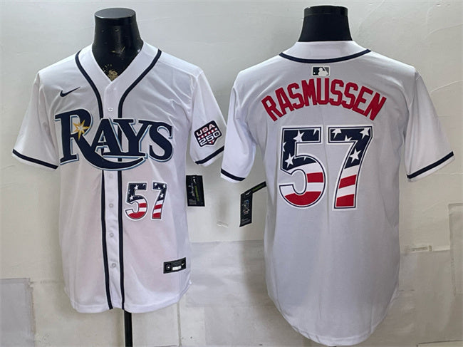 Drew Rasmussen Tampa Bay Rays white Home jersey