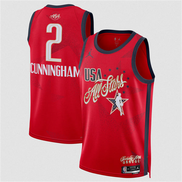 Cade Cunningham NBA All-Star red jersey