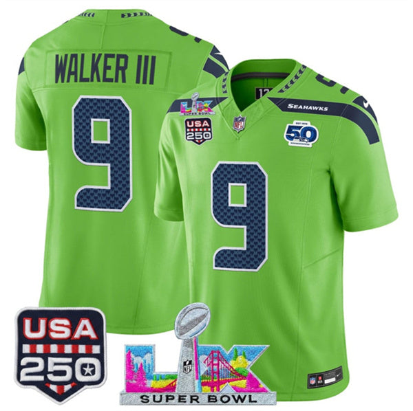 Kenneth Walker III Seattle Seahawks green Vapor jersey