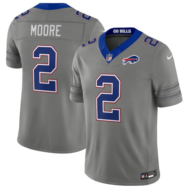 D.J. Moore Buffalo Bills gray Vapor jersey