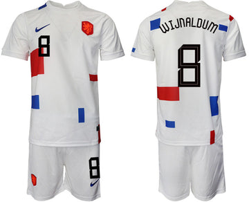 Wijnaldum Netherlands National Team white Away jersey