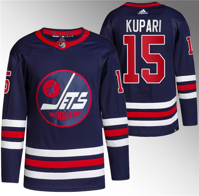 Rasmus Kupari Winnipeg Jets navy jersey