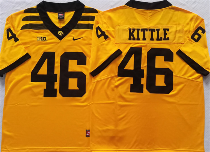 Kittle Black Iowa Hawkeyes yellow jersey