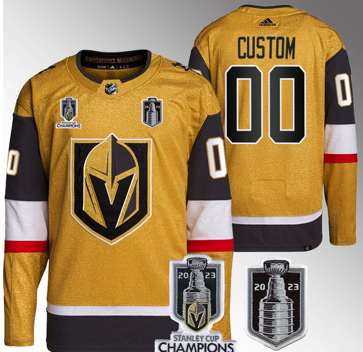 Custom Vegas Golden Knights gold jersey